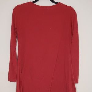 Qiyilian Red Long Sleeve top